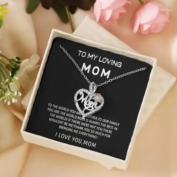 Silver Heart mom necklace - Picture 2 of 2